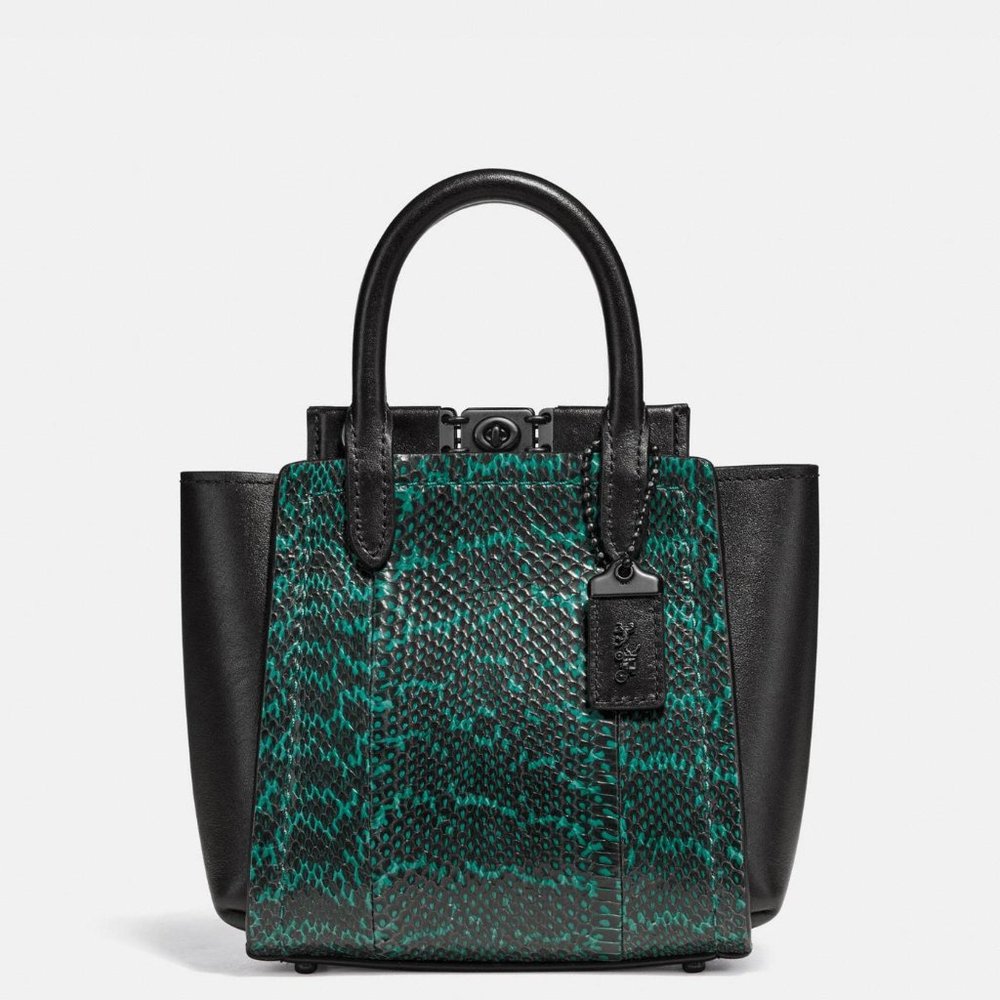 Coach Troupe Tote 16 Snakeskin crossbody satchel $475